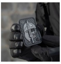 Nášivka M-Tac Molon Labe Ace 3D - sivá