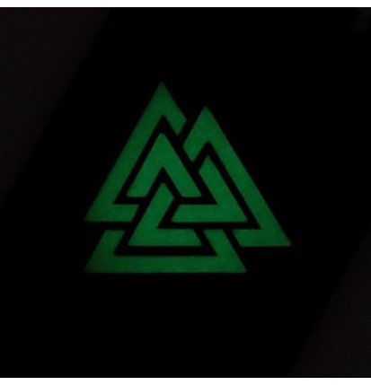 Nášivka M-Tac Valknut Horizontal Laser Cut Glow - čierna-biela