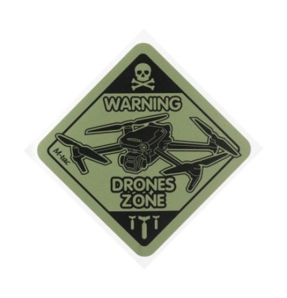 Samolepka M-Tac Drone Zone 12x12 cm - olivová-čierna