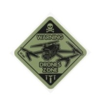 Samolepka M-Tac Drone Zone 12x12 cm - olivová-čierna