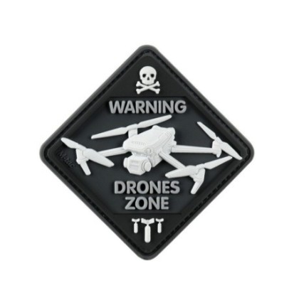 Nášivka M-Tac Drone Zone 3D - čierna-biela