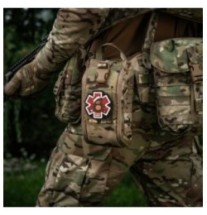 Nášivka M-Tac Paramedic Ursus - červená-hnedá