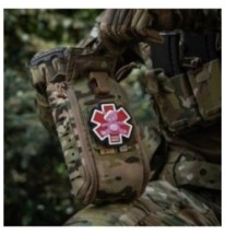 Nášivka M-Tac Paramedic Ursus - červená-ružová