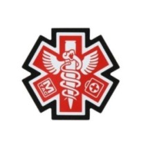 Nášivka M-Tac Paramedic 3D - červená-biela