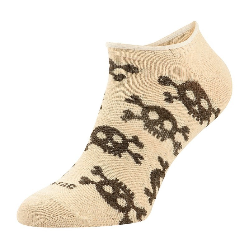 Ľahké letné ponožky M-Tac Pirate Skull Lower - béžové, 43-46