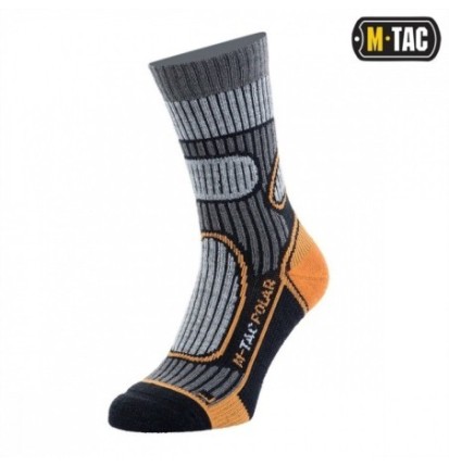 Ponožky M-Tac Polar Merino 40 % - sivé-oranžové, 35-38