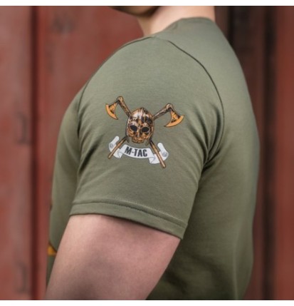 Tričko s potlačou M-Tac Viking - olivové, 3XL