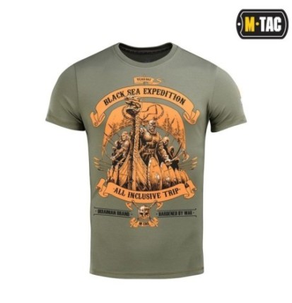 Tričko s potlačou M-Tac Black Sea Expedition - olivové, XXL