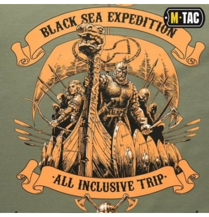 Tričko s potlačou M-Tac Black Sea Expedition - olivové, XXL