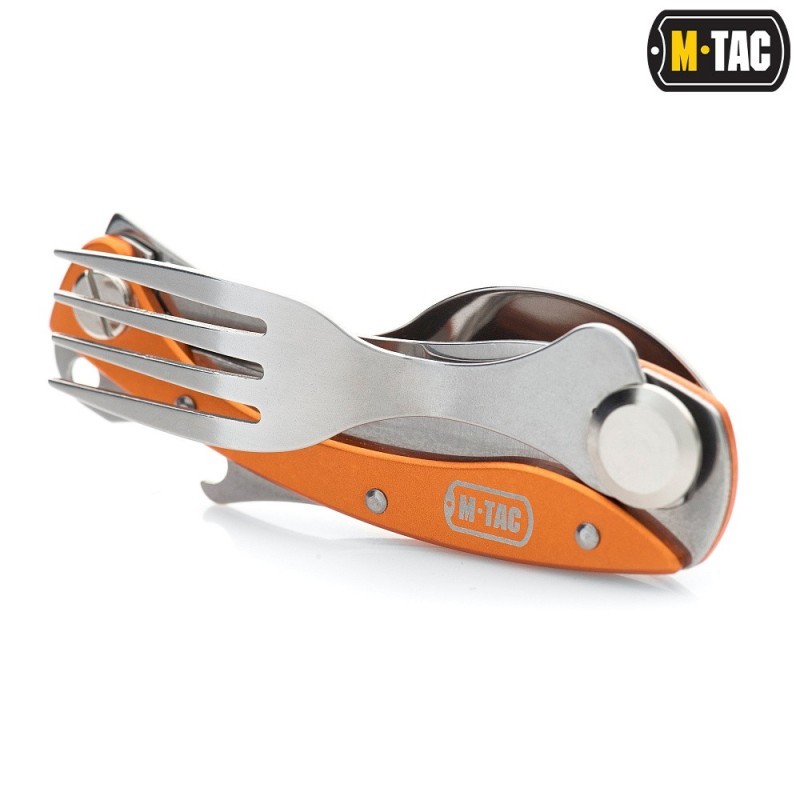 Jedálenská sada M-Tac Folding Cutlery Set - strieborná-oranžová Jedálenská sada M-Tac Folding Cutlery Set - strieborná-oranžová
