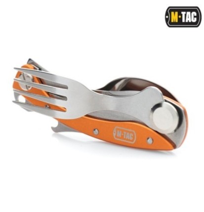 Jedálenská sada M-Tac Folding Cutlery Set - strieborná-oranžová