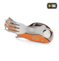 Jedálenská sada M-Tac Folding Cutlery Set - strieborná-oranžová