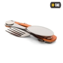 Jedálenská sada M-Tac Folding Cutlery Set - strieborná-oranžová