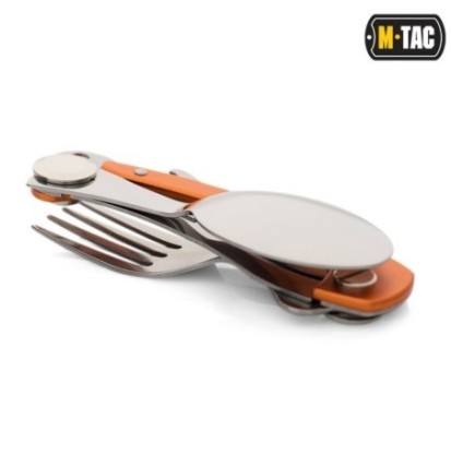 Jedálenská sada M-Tac Folding Cutlery Set - strieborná-oranžová