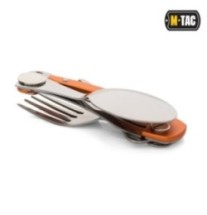 Jedálenská sada M-Tac Folding Cutlery Set - strieborná-oranžová