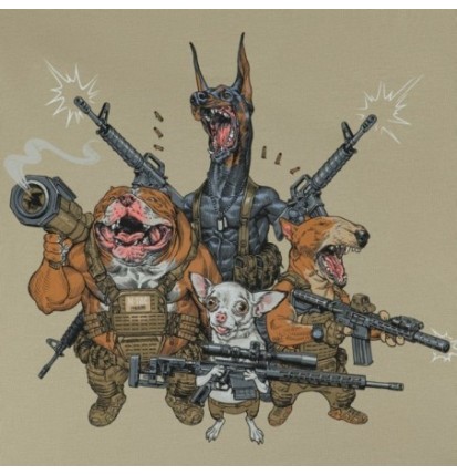 Tričko s potlačou M-Tac Rex Team - béžové, L