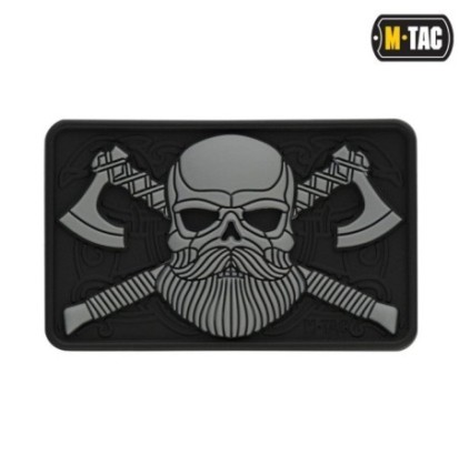 Nášivka M-Tac Bearded Skull 3D - sivá