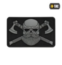 Nášivka M-Tac Bearded Skull 3D - sivá