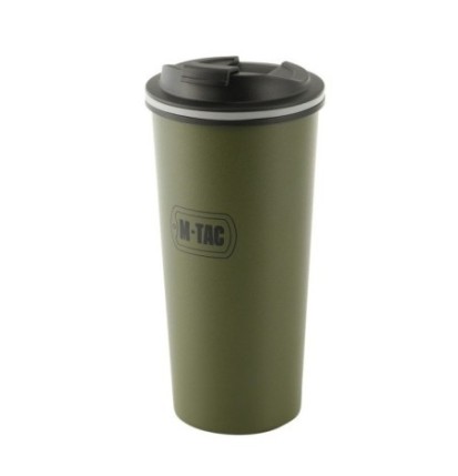 Mobilný termohrnček M-Tac Thermo Mug 450 ml - olivový-čierny