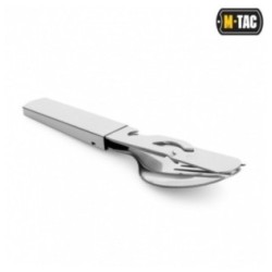 Príbor skladací M-Tac Cutlery Set L - strieborný