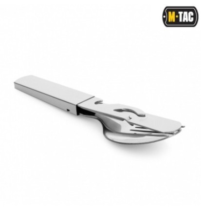 Príbor skladací M-Tac Cutlery Set L - strieborný
