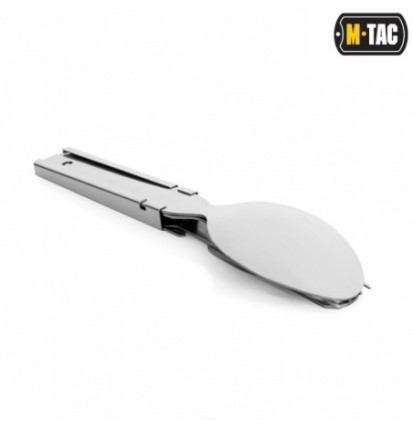 Príbor skladací M-Tac Cutlery Set L - strieborný