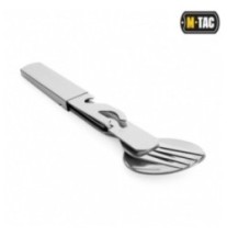 Príbor skladací M-Tac Cutlery Set L - strieborný