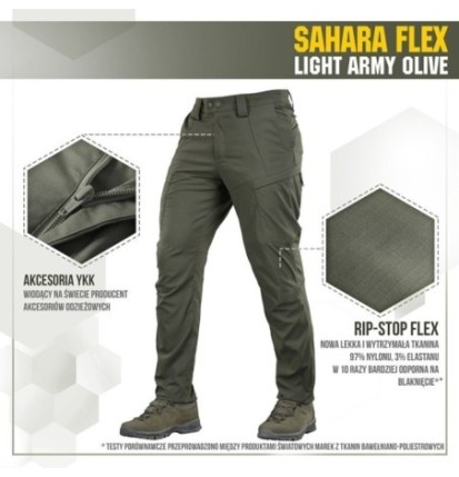 Nohavice M-Tac Sahara Flex Lite - olivové, 28/30