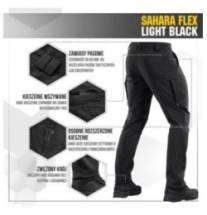 Nohavice M-Tac Sahara Flex Lite - čierne, 30/30