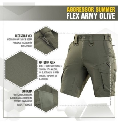 Kraťasy M-Tac Aggressor Summer Flex - olivové, M