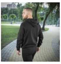 Mikina s kapucňou M-Tac Hoodie Cotton Raglan - čierna, S