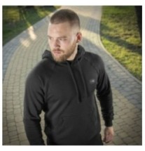 Mikina s kapucňou M-Tac Hoodie Cotton Raglan - čierna, S